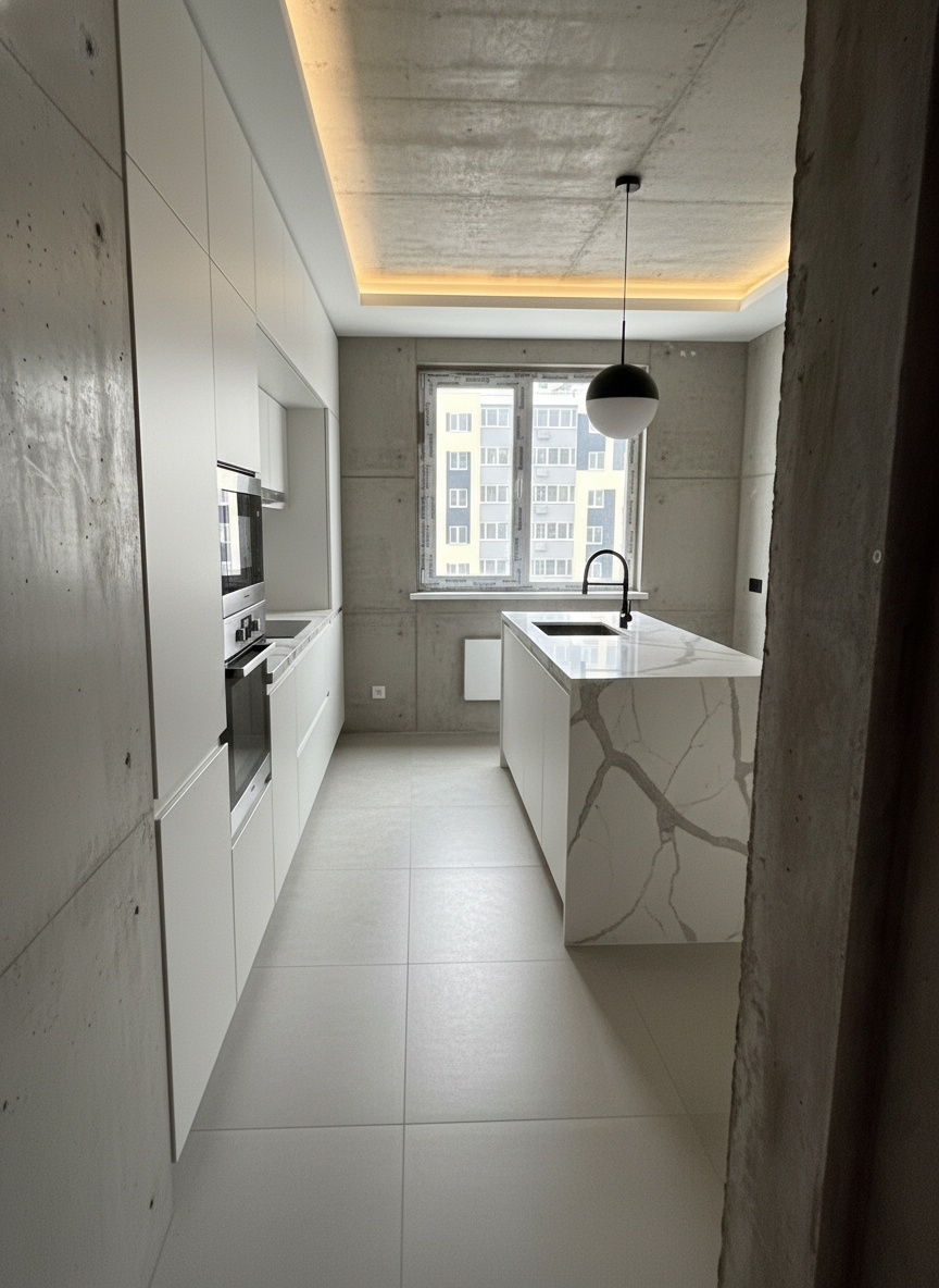 Дизайн кухни в стиле Минимализм — фото интерьера от нейросети RoomGPT