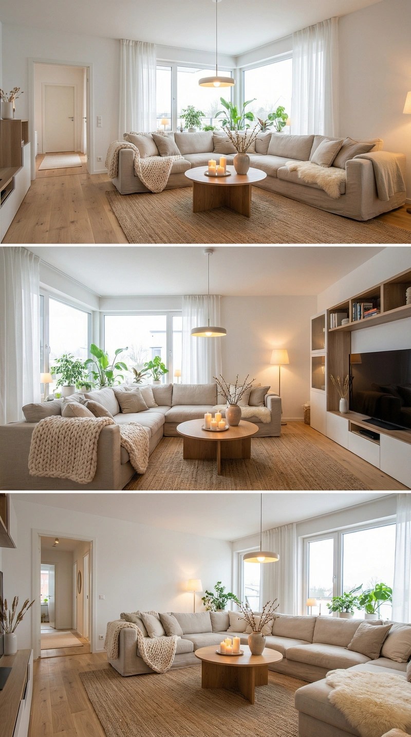 Дизайн интерьера в стиле Хюгге — Гостиная от нейросети RoomGPT