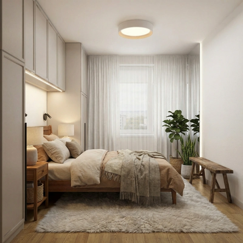 Дизайн интерьера в стиле Хюгге — Спальня от нейросети RoomGPT