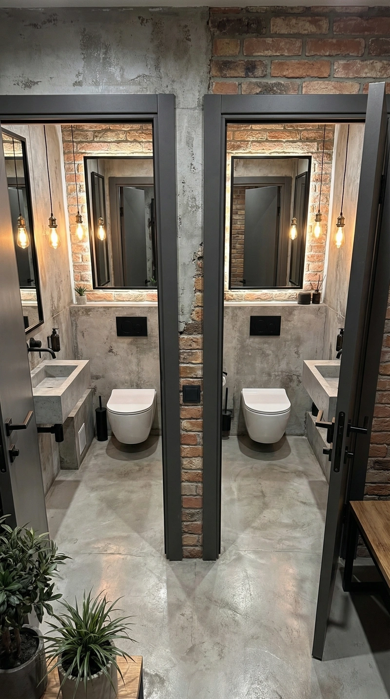 Дизайн ванной в стиле Лофт — фото интерьера от нейросети RoomGPT