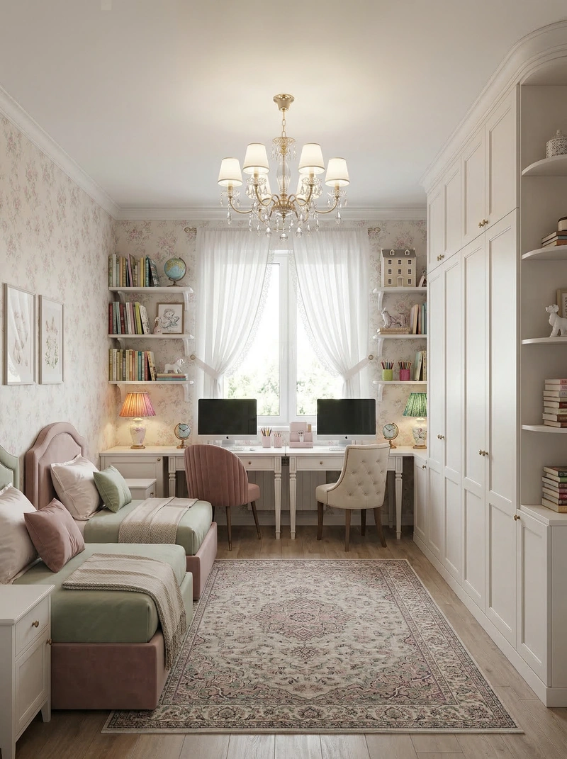 Дизайн детской в стиле Классика — фото интерьера от нейросети RoomGPT