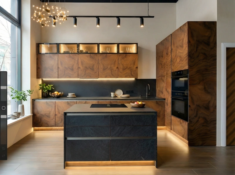 Дизайн кухни в стиле Japandi — фото интерьера от нейросети RoomGPT