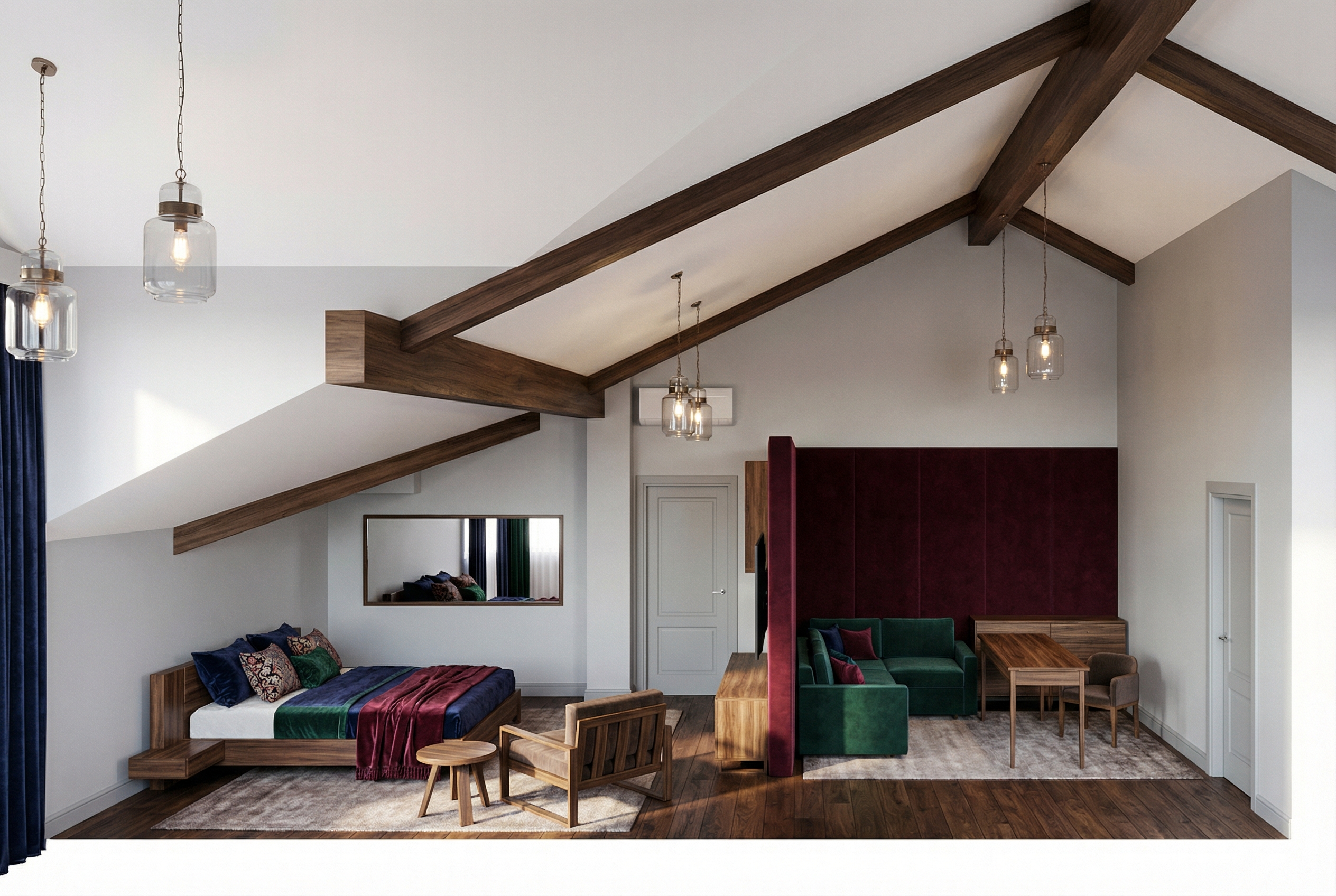 Дизайн спальни в стиле Британский — фото интерьера от нейросети RoomGPT