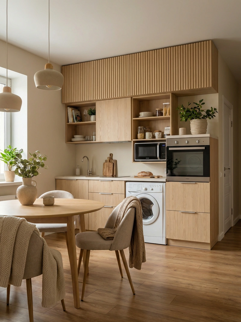 Дизайн интерьера в стиле Хюгге — Кухня от нейросети RoomGPT