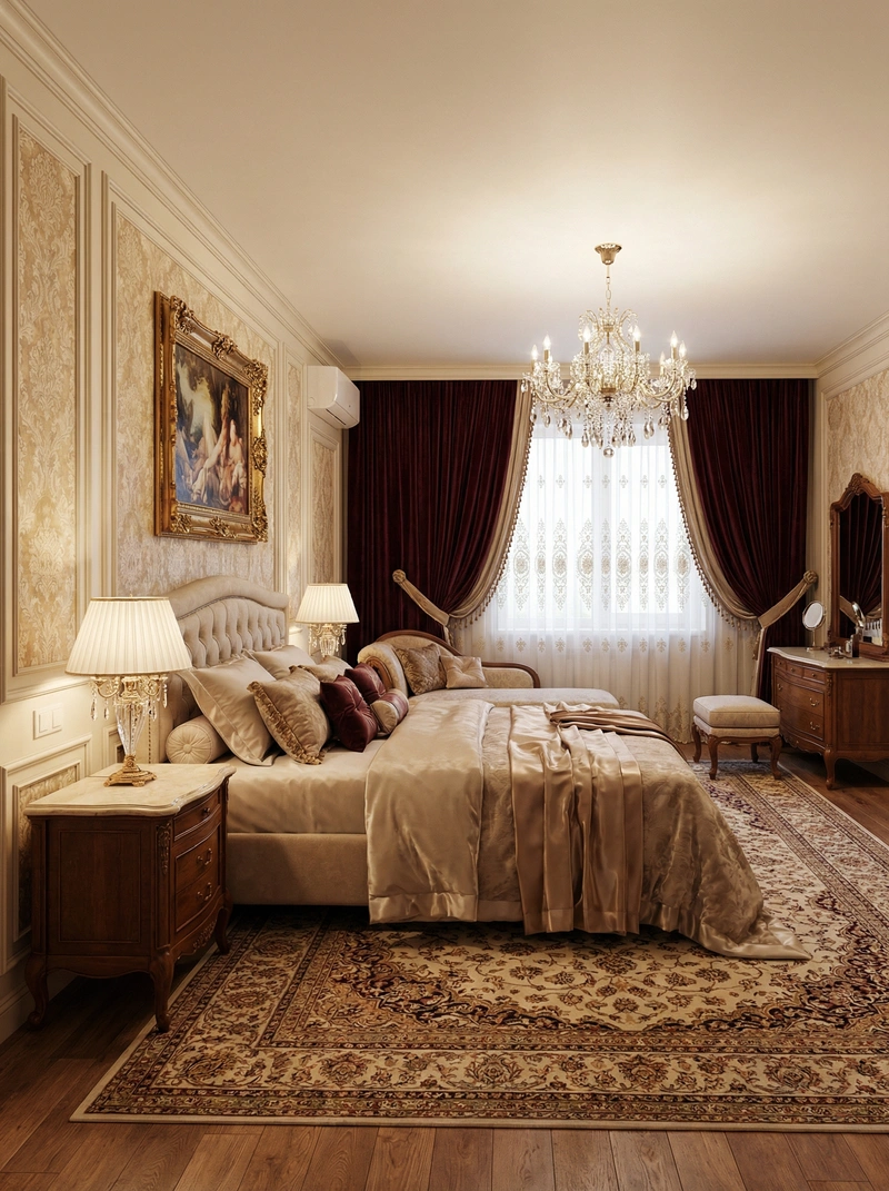 Дизайн интерьера в стиле Классика — Спальня от нейросети RoomGPT