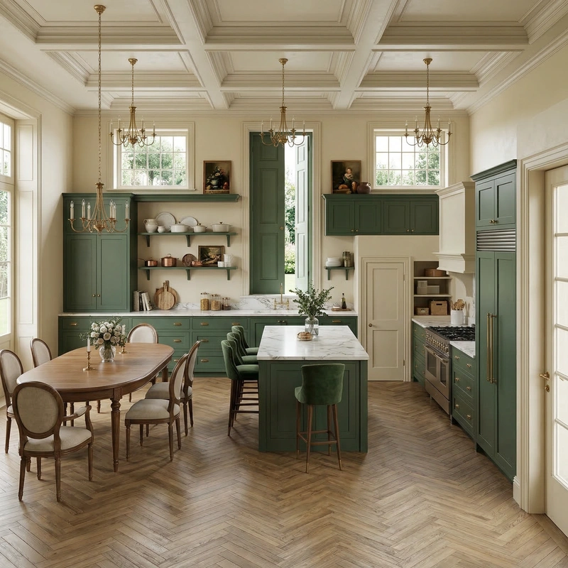 Дизайн кухни в стиле Классика — фото интерьера от нейросети RoomGPT