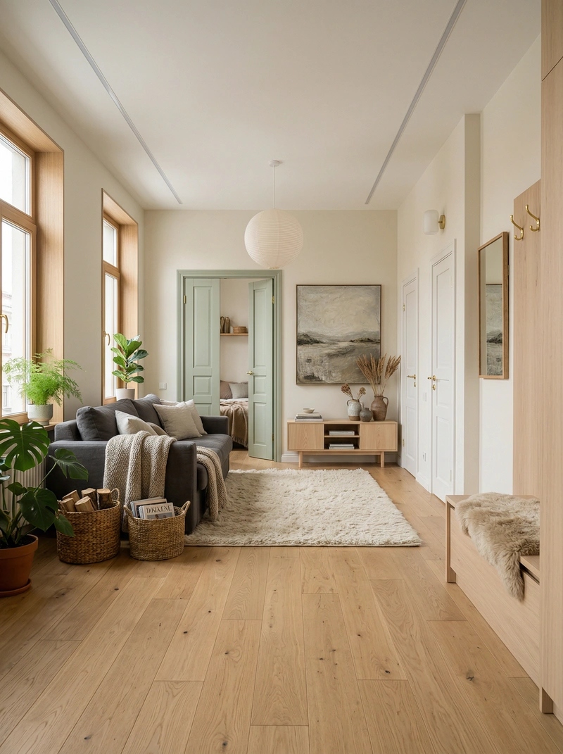 Дизайн интерьера в стиле Хюгге — Гостиная от нейросети RoomGPT