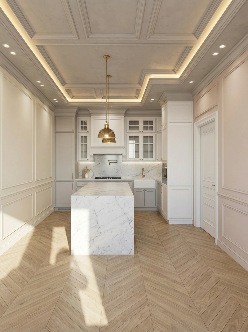 Дизайн интерьера в стиле Классика — Кухня от нейросети RoomGPT