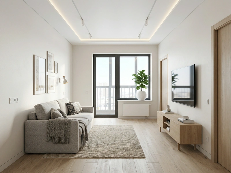 Дизайн интерьера в стиле Сканди — Гостиная от нейросети RoomGPT