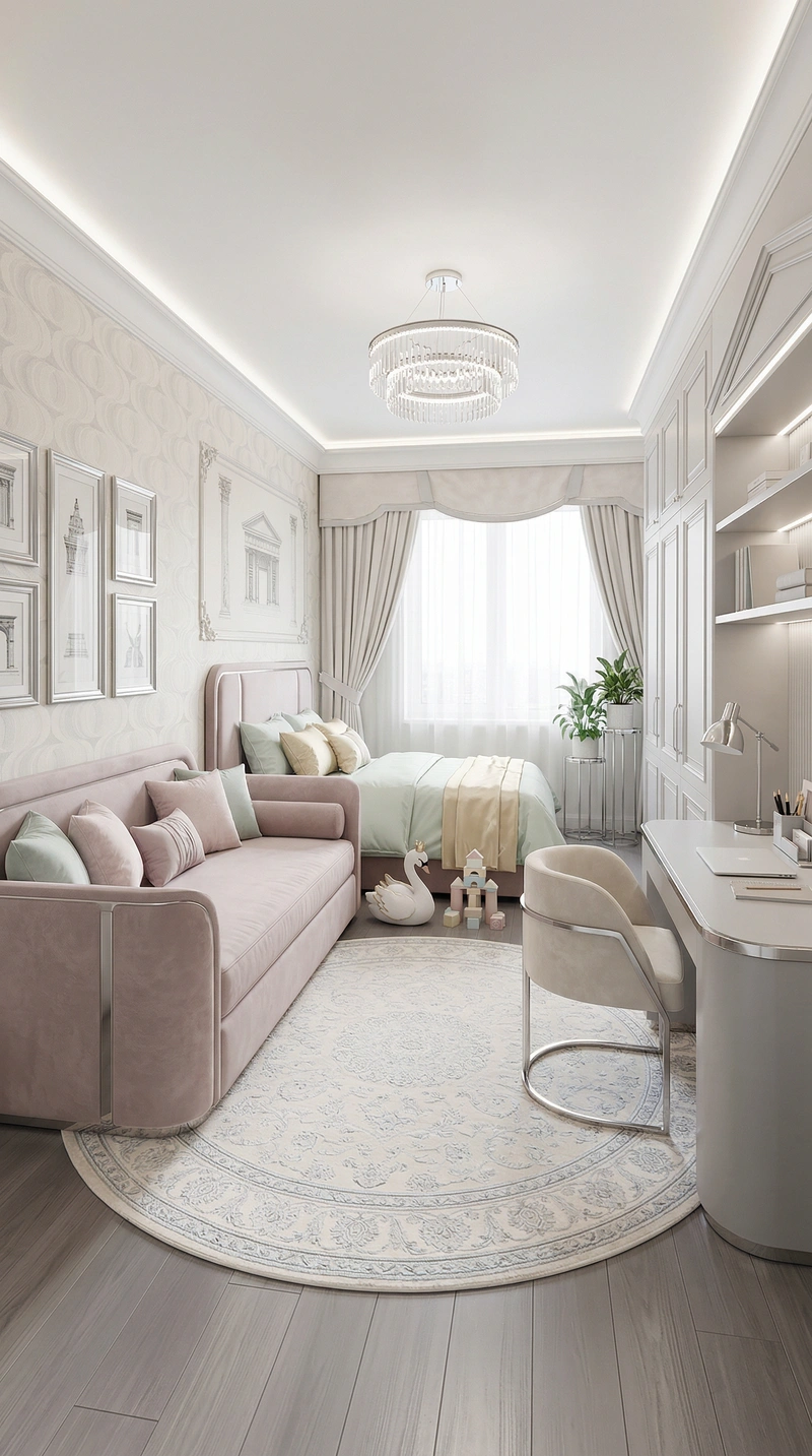 Дизайн интерьера в стиле Неоклассика — Детская от нейросети RoomGPT