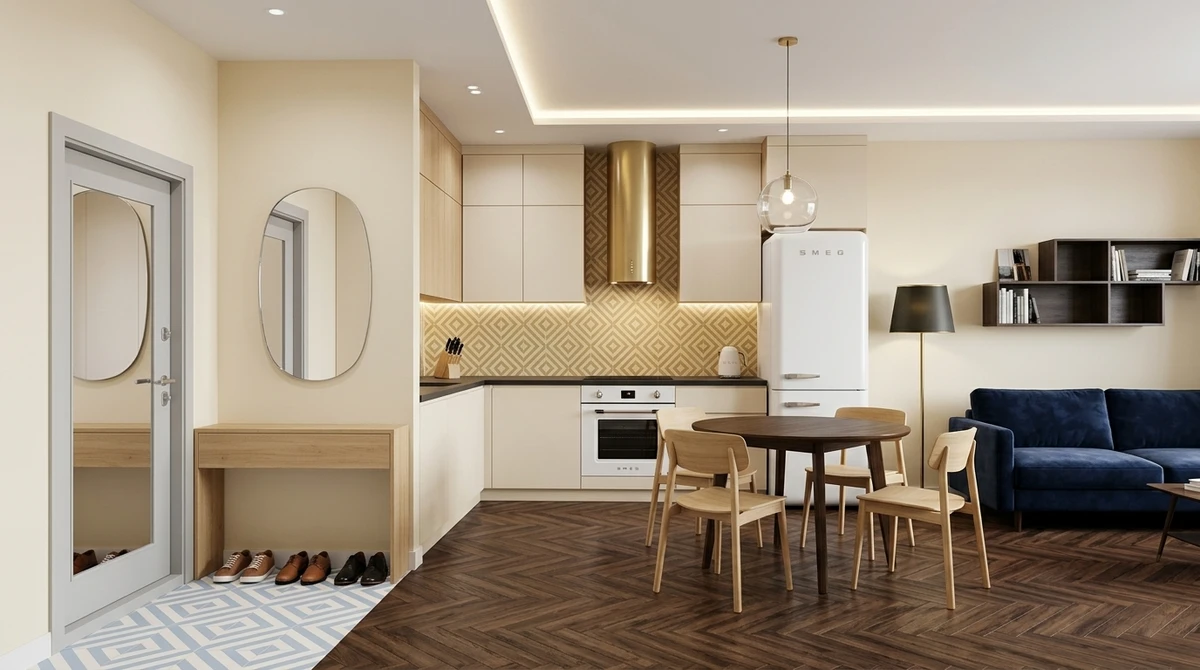 Дизайн интерьера в стиле Минимализм — Гостиная от нейросети RoomGPT