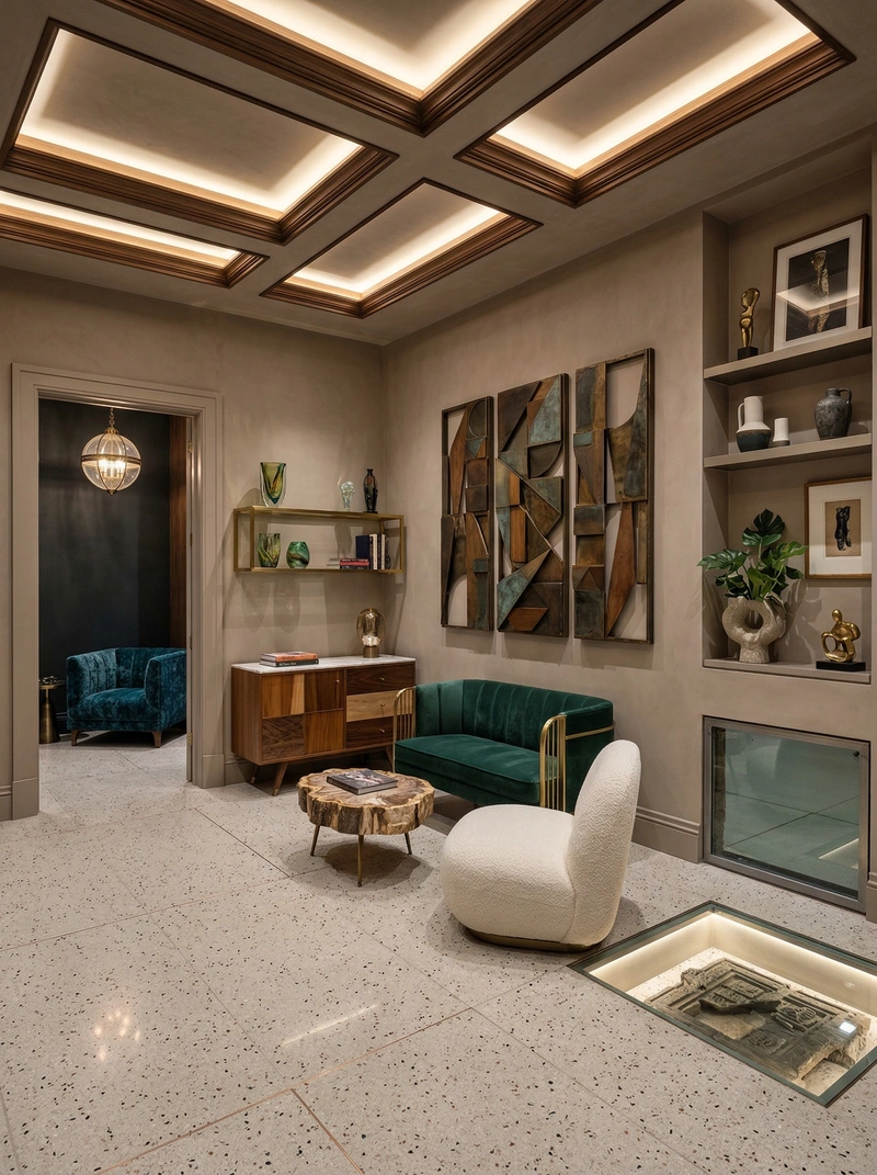 Дизайн интерьера в стиле Эклектика — Гостиная от нейросети RoomGPT