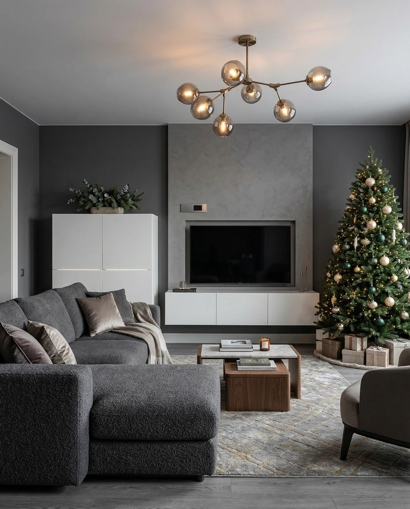 Дизайн интерьера в стиле Контемпорари — Гостиная от нейросети RoomGPT