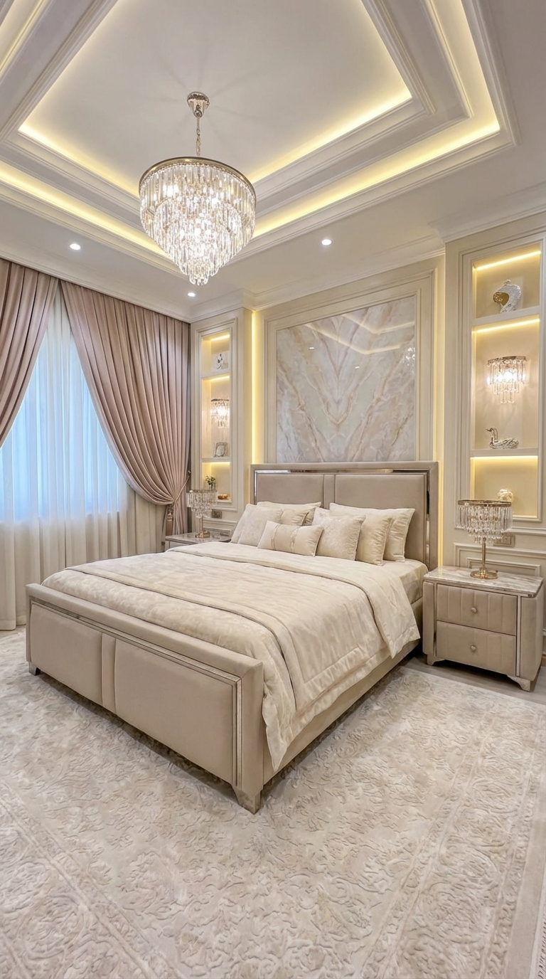 Дизайн спальни в стиле Классика — фото интерьера от нейросети RoomGPT