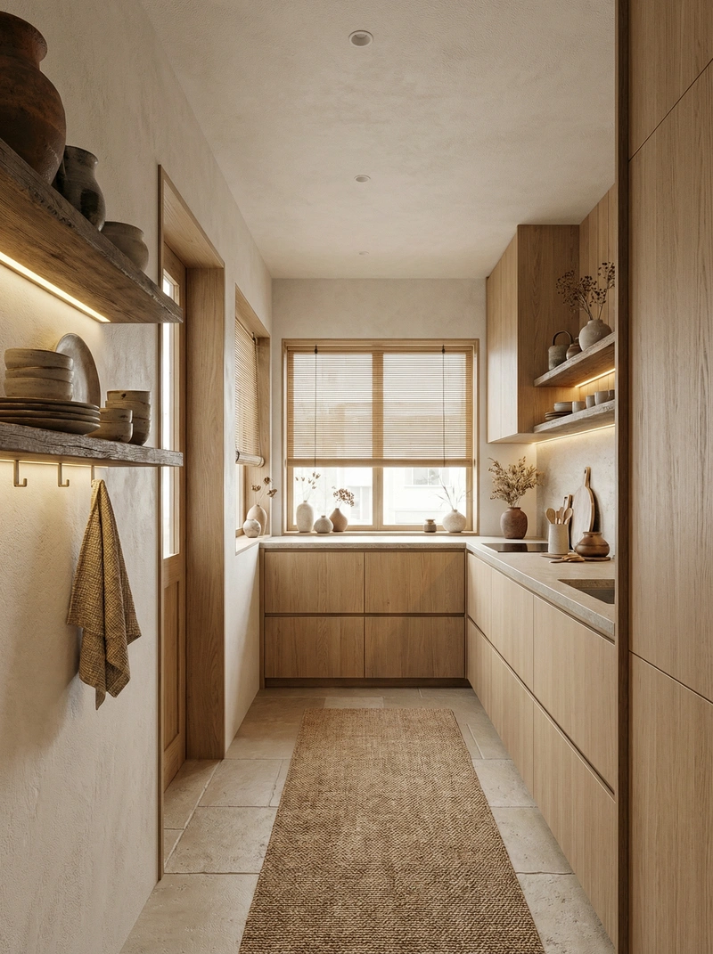 Дизайн кухни в стиле Japandi — фото интерьера от нейросети RoomGPT