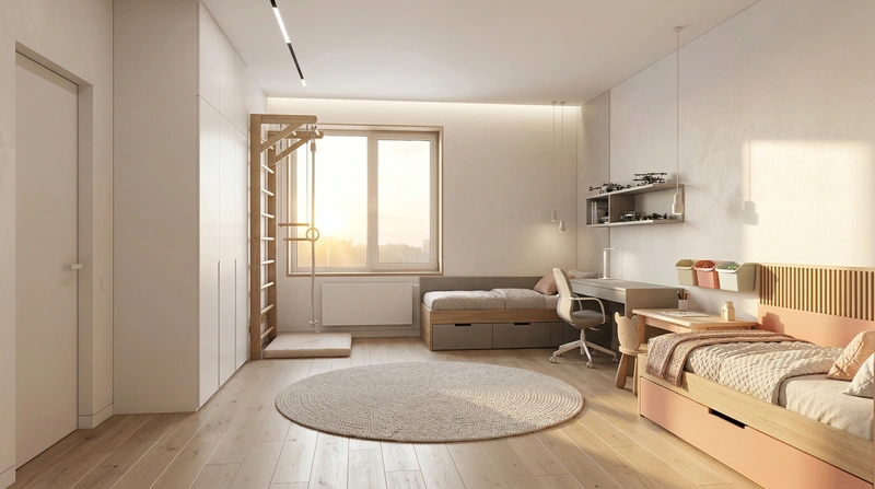 Дизайн детской в стиле Минимализм — фото интерьера от нейросети RoomGPT