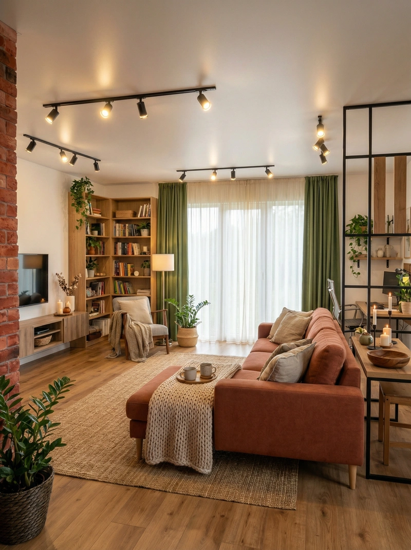 Дизайн интерьера в стиле Хюгге — Гостиная от нейросети RoomGPT