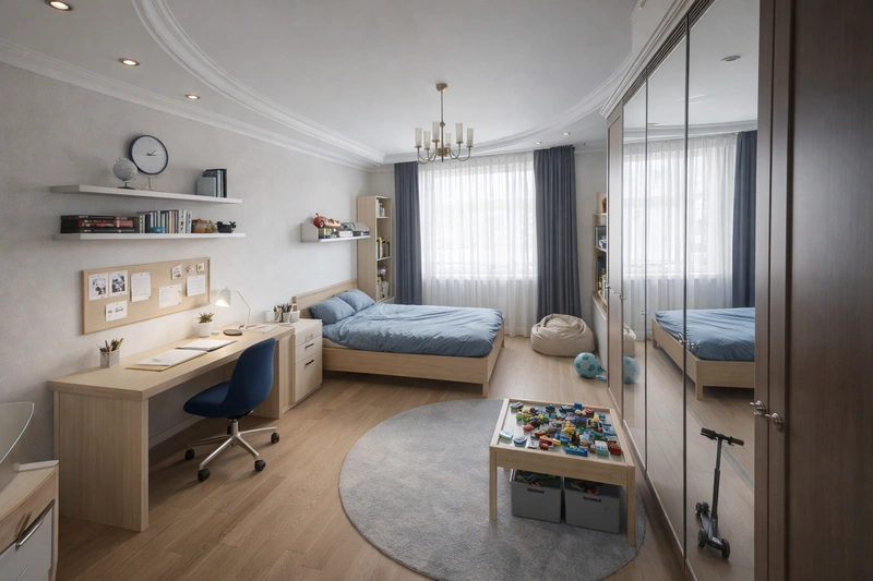 Дизайн детской в стиле Минимализм — фото интерьера от нейросети RoomGPT