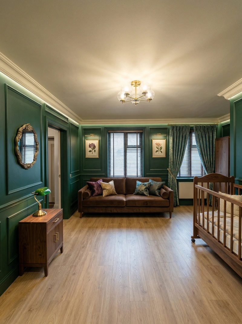 Дизайн гостиной в стиле Британский — фото интерьера от нейросети RoomGPT