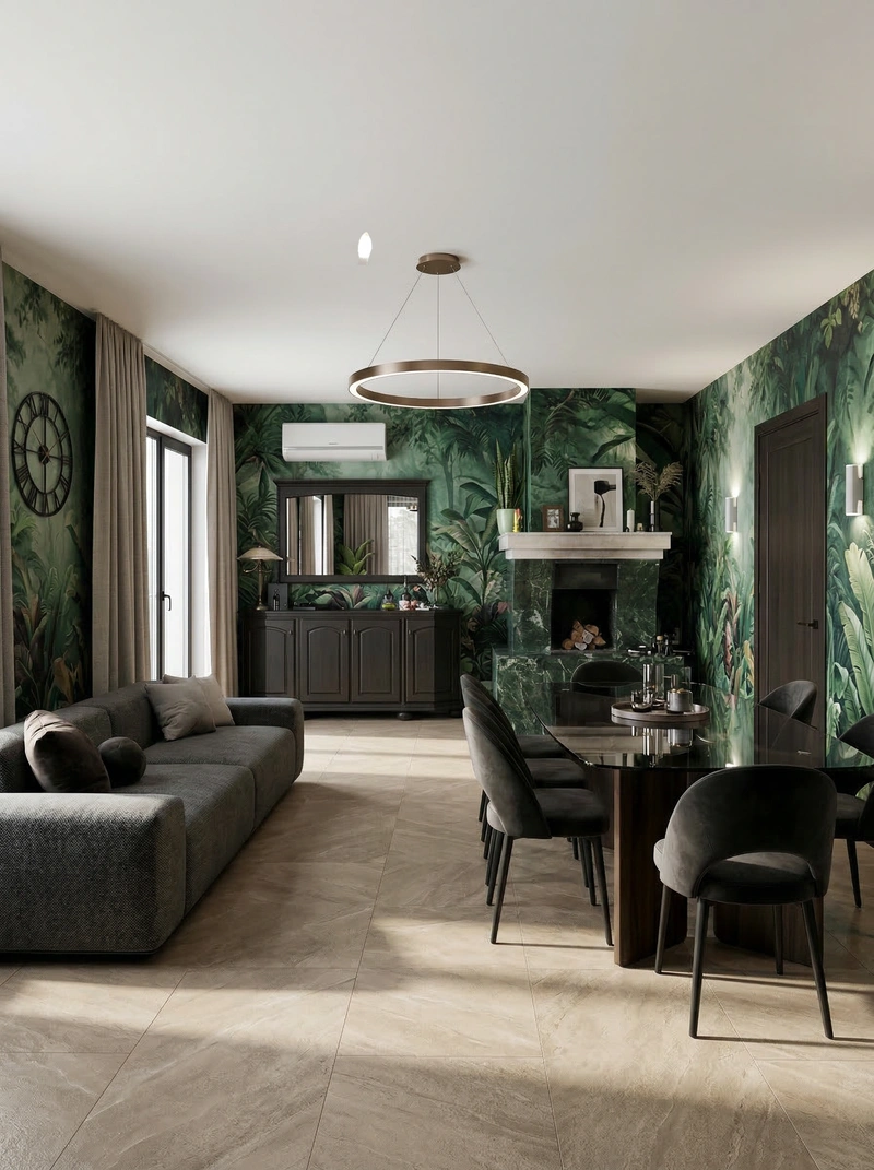 Дизайн гостиной в стиле Контемпорари — фото интерьера от нейросети RoomGPT