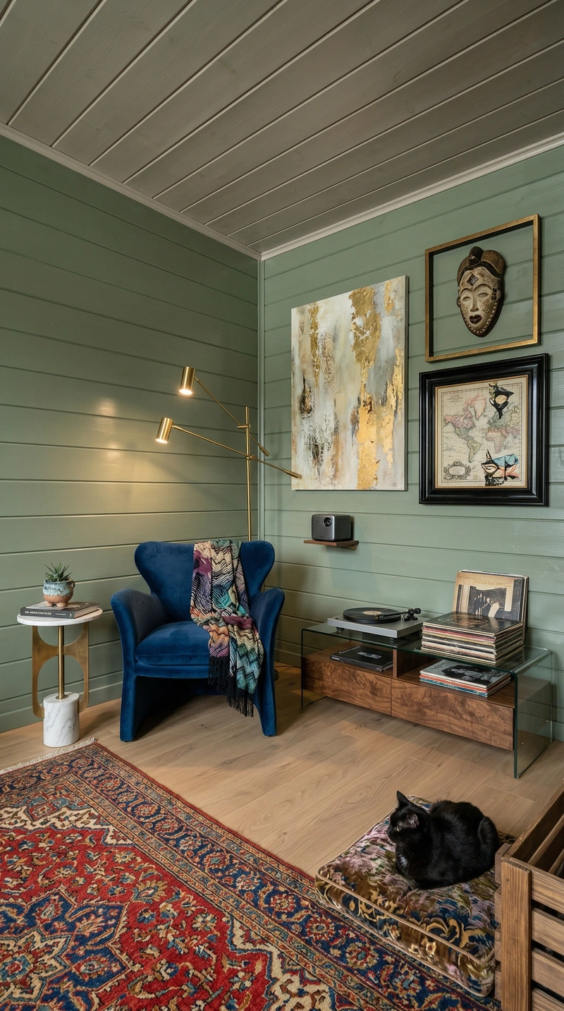 Дизайн гостиной в стиле Эклектика — фото интерьера от нейросети RoomGPT