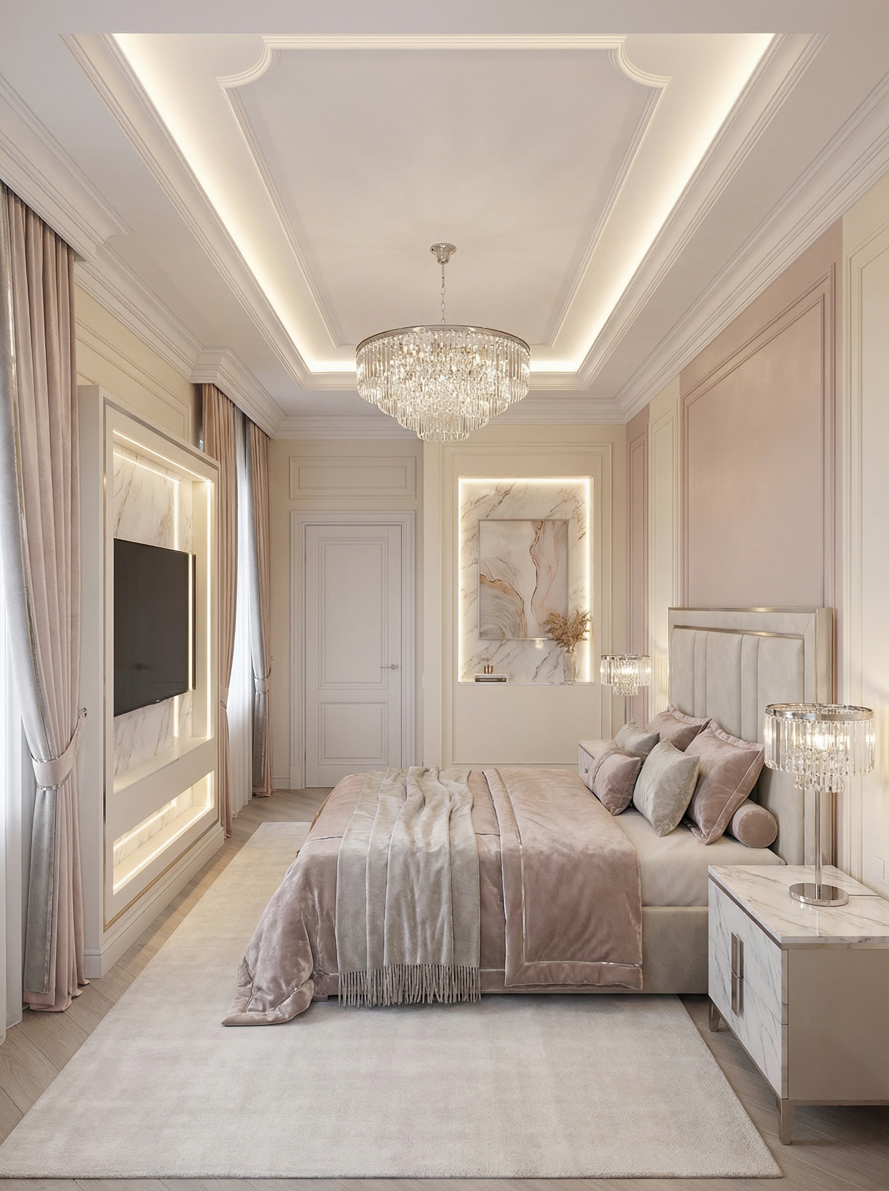 Дизайн спальни в стиле Классика — фото интерьера от нейросети RoomGPT