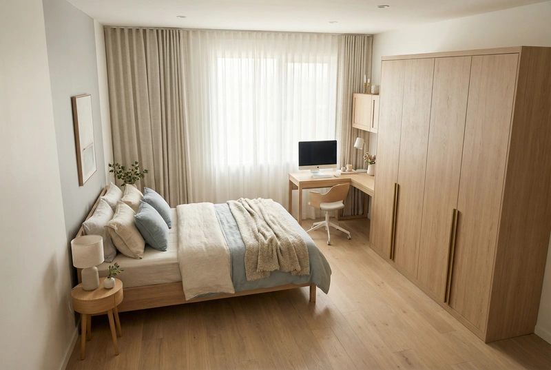 Дизайн интерьера в стиле Сканди — Спальня от нейросети RoomGPT