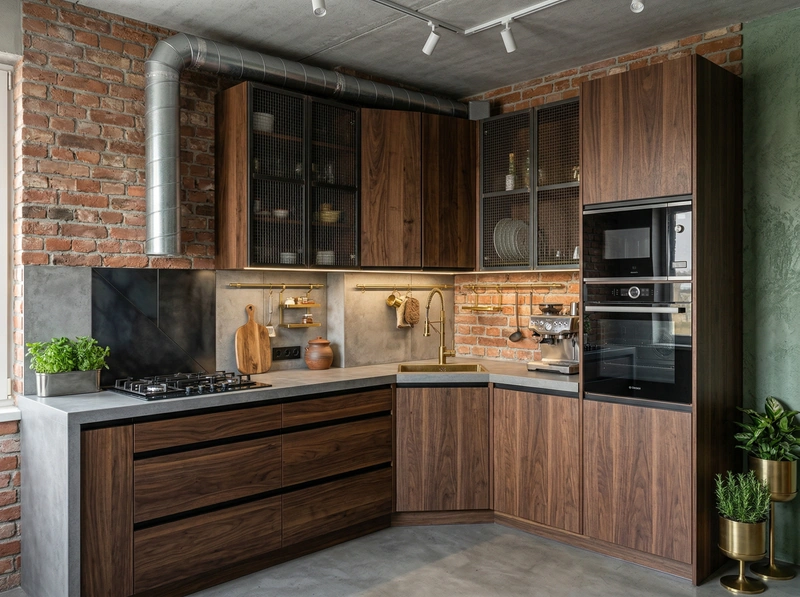 Дизайн кухни в стиле Лофт — фото интерьера от нейросети RoomGPT