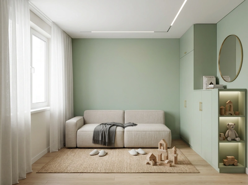 Дизайн детской в стиле Минимализм — фото интерьера от нейросети RoomGPT