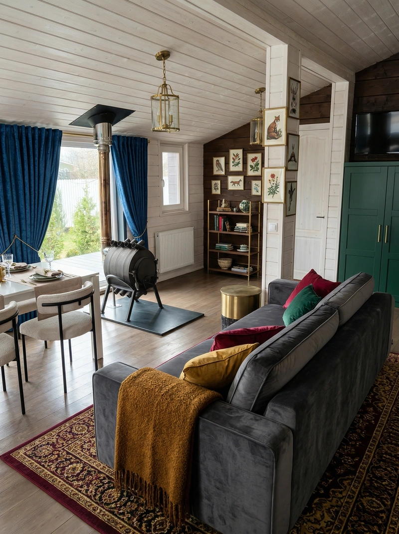 Дизайн гостиной в стиле Британский — фото интерьера от нейросети RoomGPT