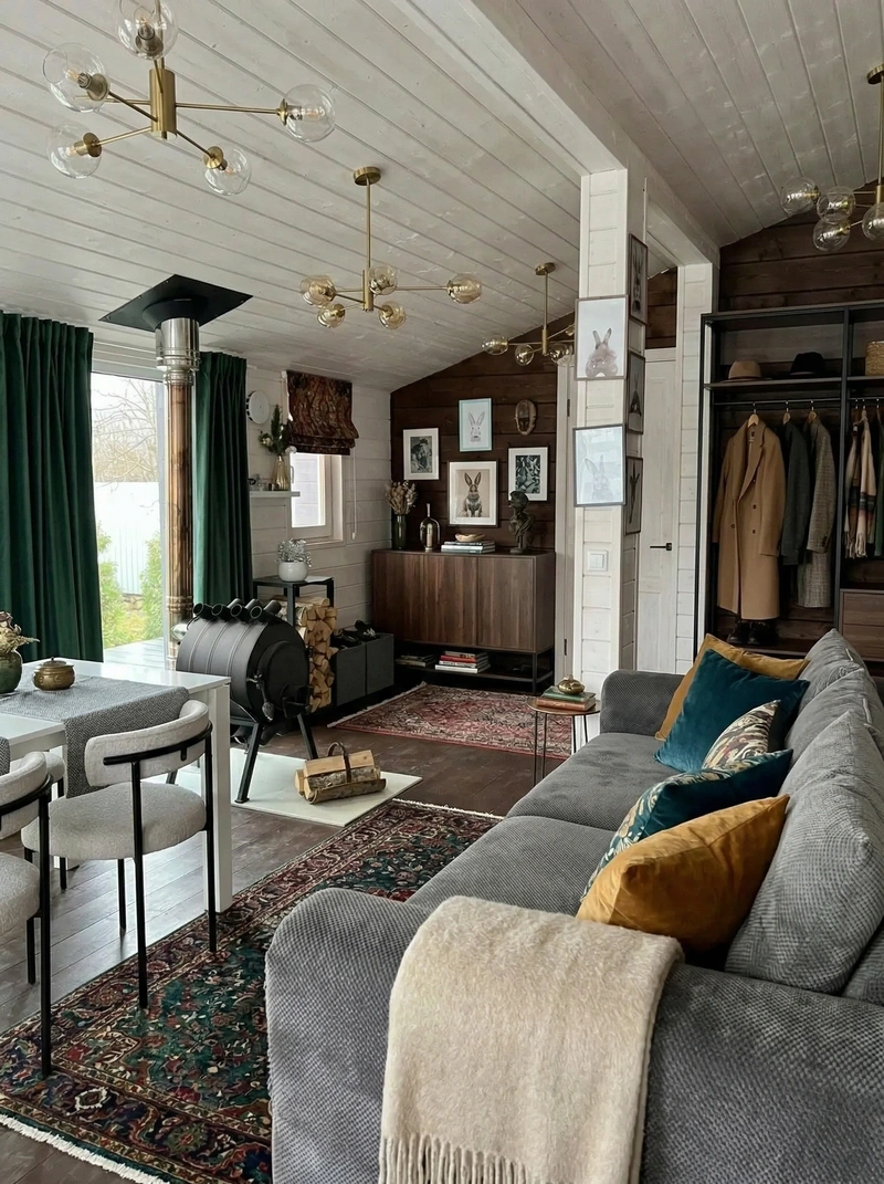 Дизайн гостиной в стиле Эклектика — фото интерьера от нейросети RoomGPT