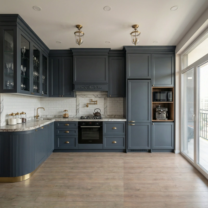 Дизайн интерьера в стиле Классика — Кухня от нейросети RoomGPT