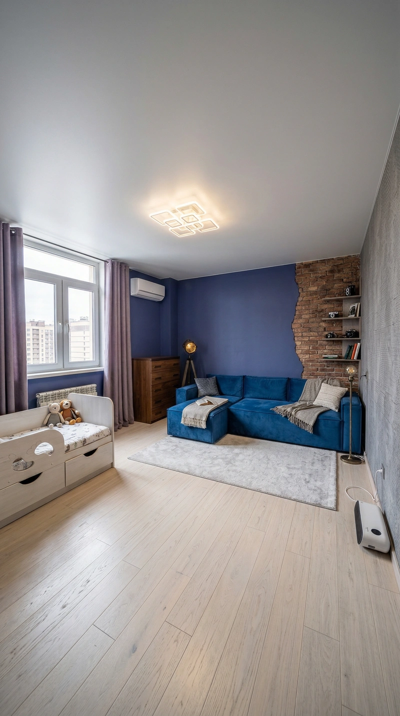 Дизайн интерьера в стиле Лофт — Спальня от нейросети RoomGPT