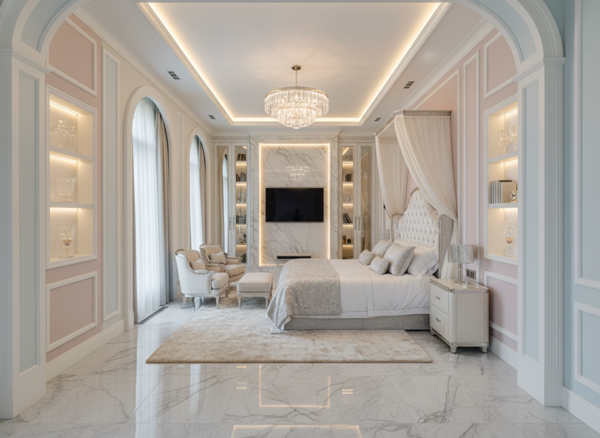 Дизайн спальни в стиле Классика — фото интерьера от нейросети RoomGPT