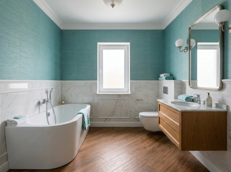 Дизайн ванной в стиле Классика — фото интерьера от нейросети RoomGPT