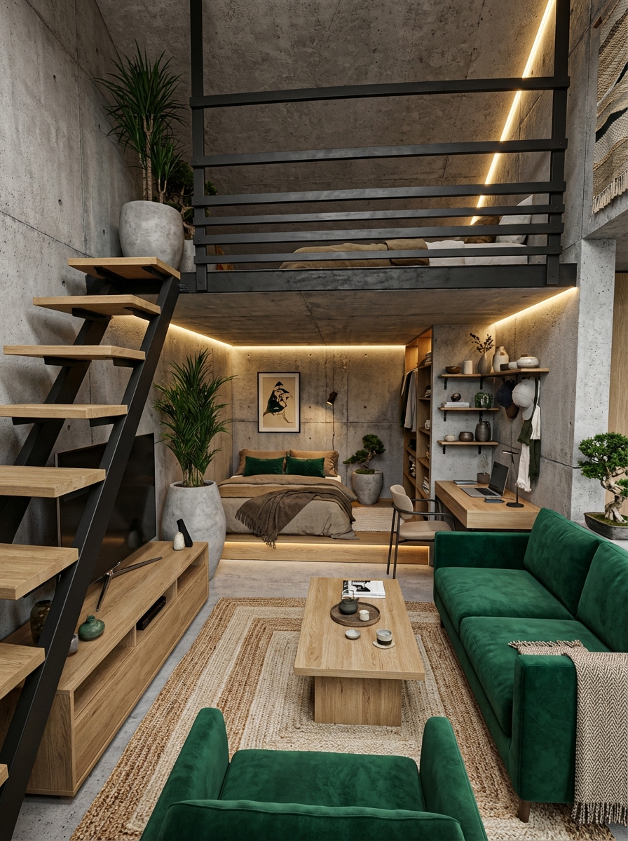 Дизайн гостиной в стиле Japandi — фото интерьера от нейросети RoomGPT