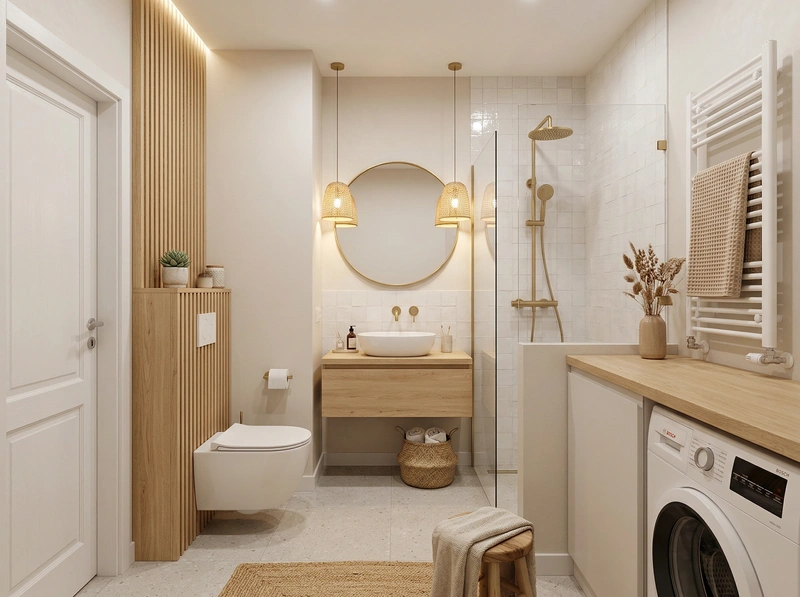 Дизайн интерьера в стиле Хюгге — Ванная от нейросети RoomGPT