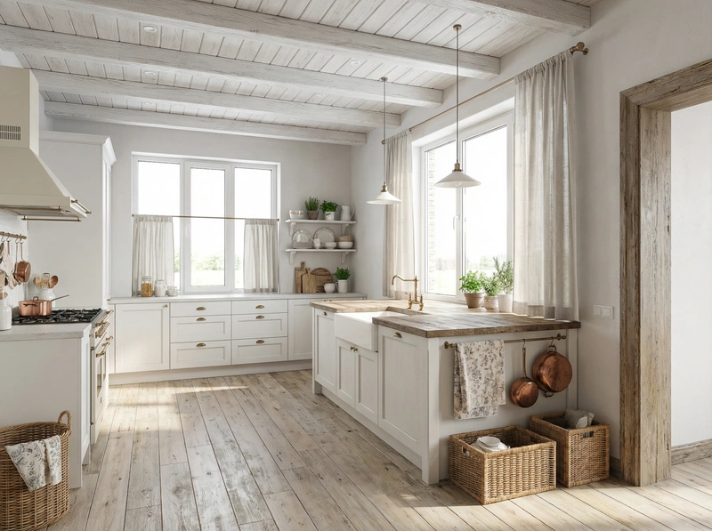 Дизайн кухни в стиле Сканди — фото интерьера от нейросети RoomGPT