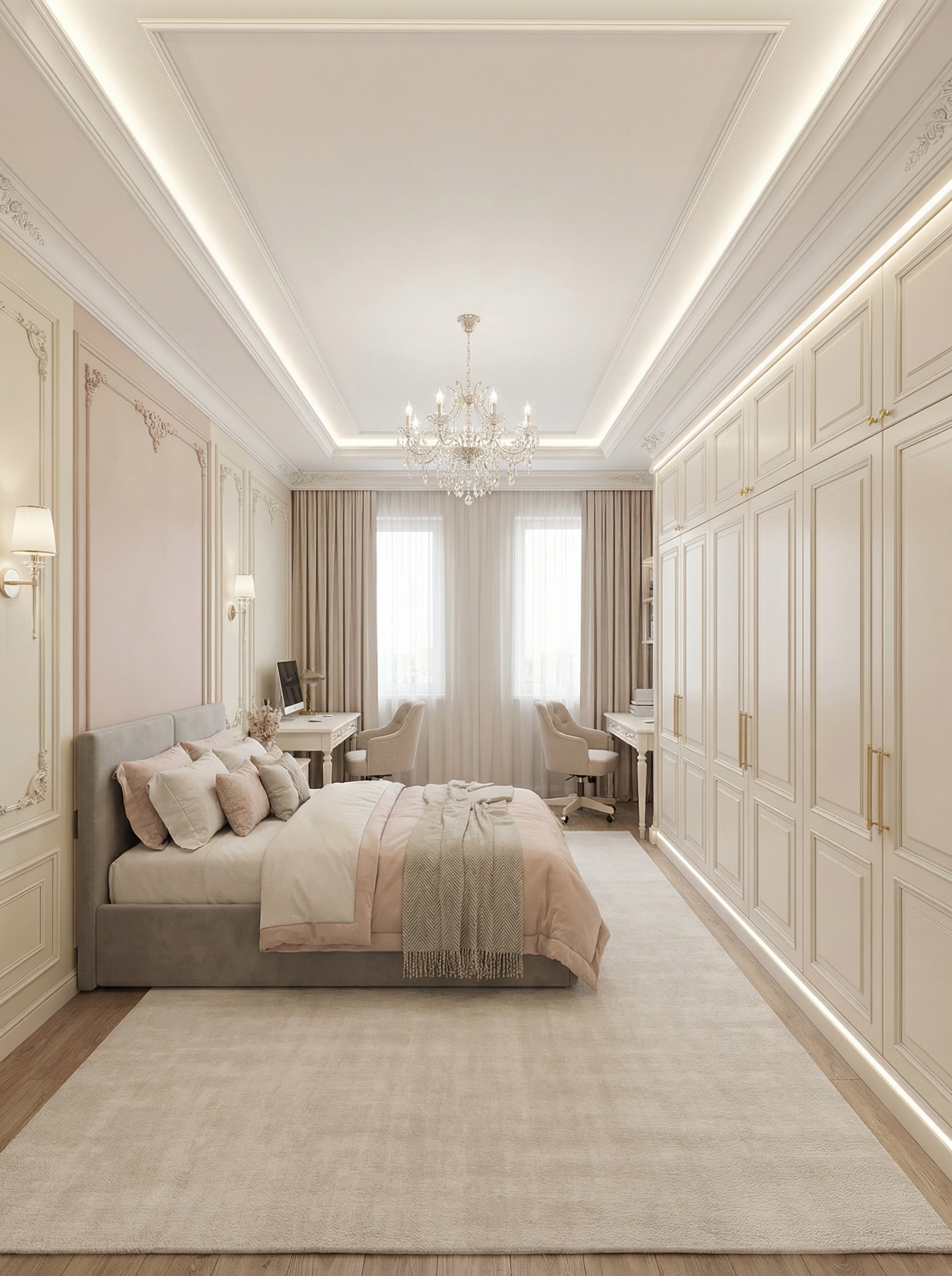 Дизайн спальни в стиле Классика — фото интерьера от нейросети RoomGPT