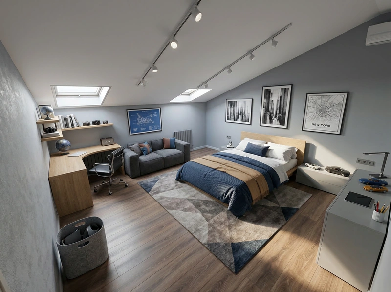 Дизайн интерьера в стиле Минимализм — Спальня от нейросети RoomGPT