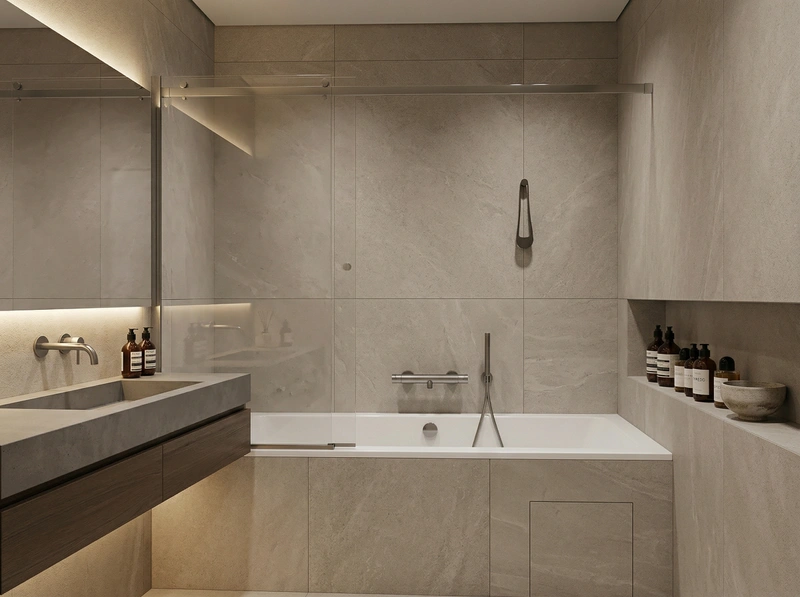 Дизайн ванной в стиле Минимализм — фото интерьера от нейросети RoomGPT