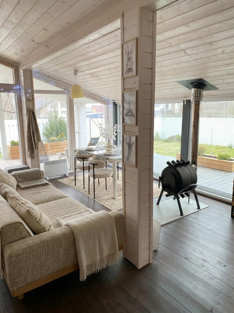 Дизайн гостиной в стиле Сканди — фото интерьера от нейросети RoomGPT