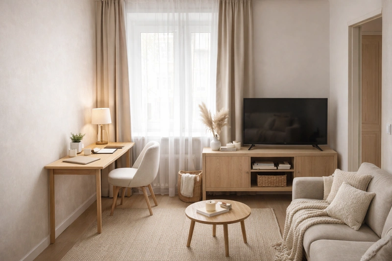 Дизайн интерьера в стиле Хюгге — Гостиная от нейросети RoomGPT