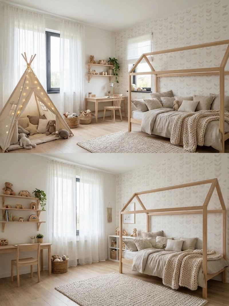 Дизайн детской в стиле Хюгге — фото интерьера от нейросети RoomGPT