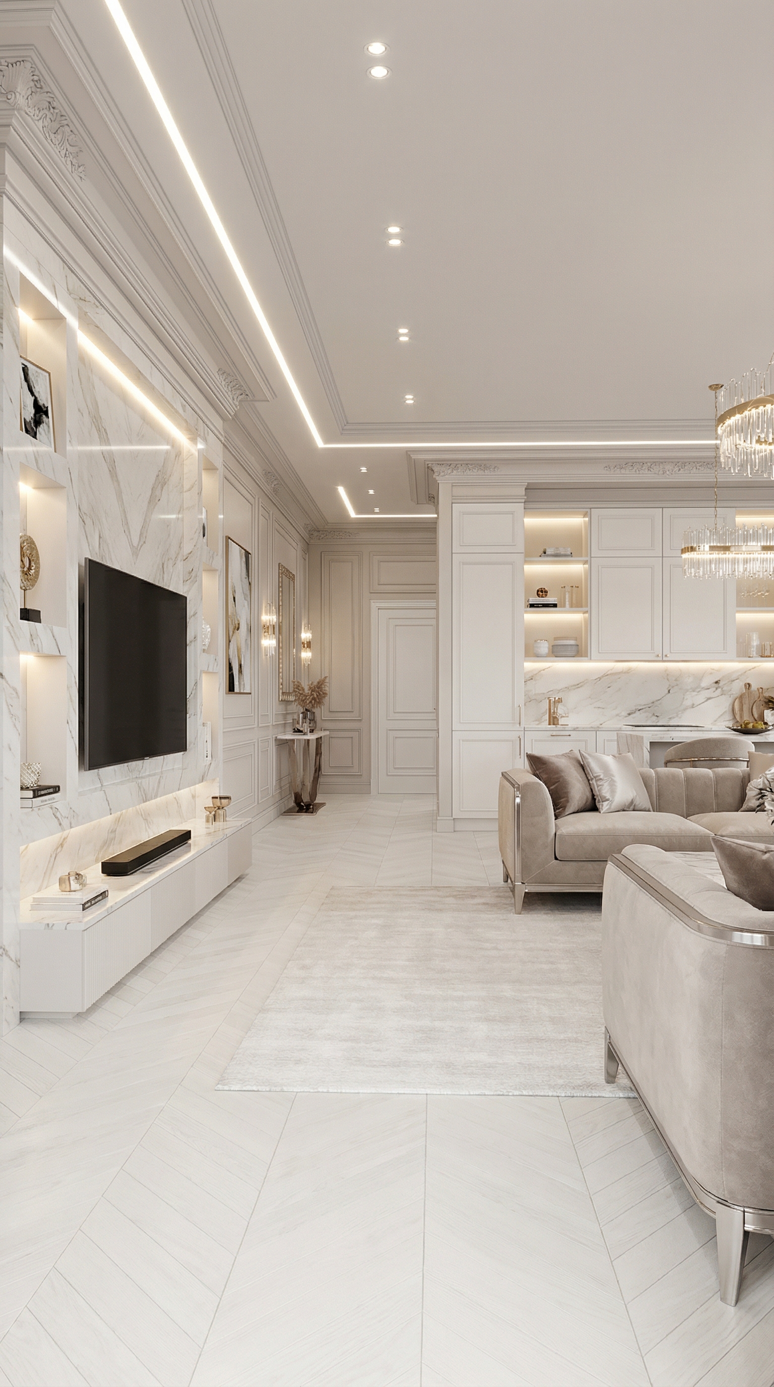 Дизайн гостиной в стиле Классика — фото интерьера от нейросети RoomGPT