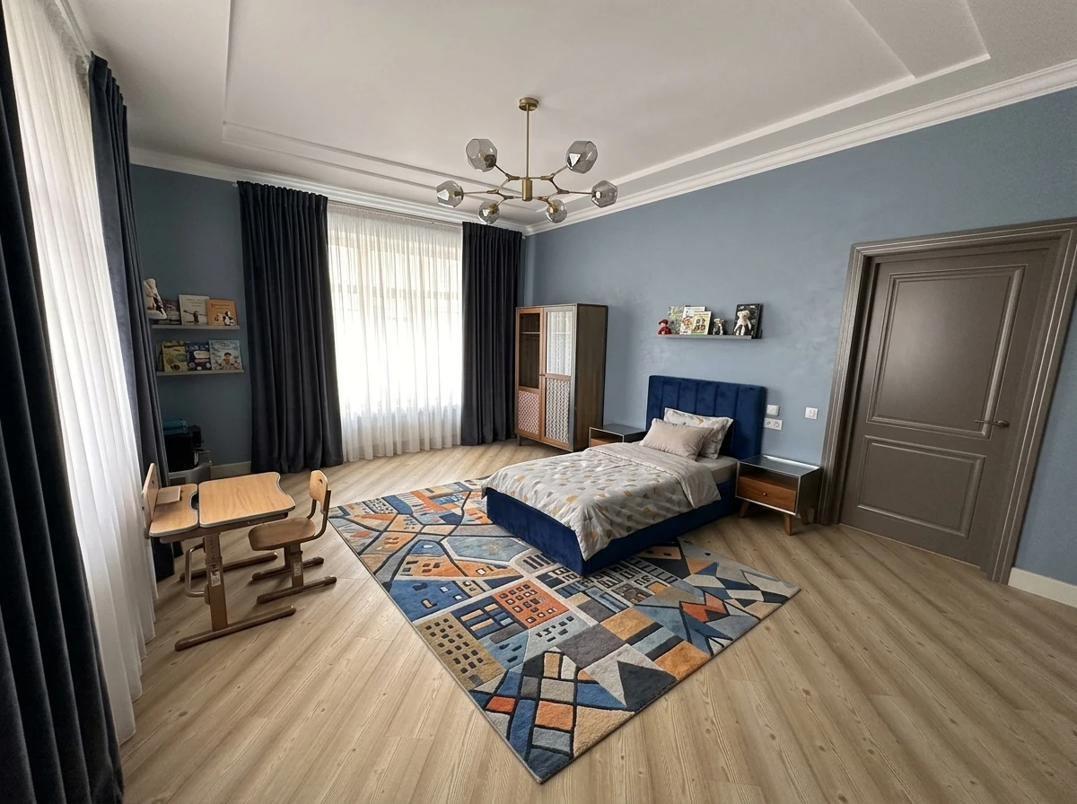 Дизайн детской в стиле Эклектика — фото интерьера от нейросети RoomGPT