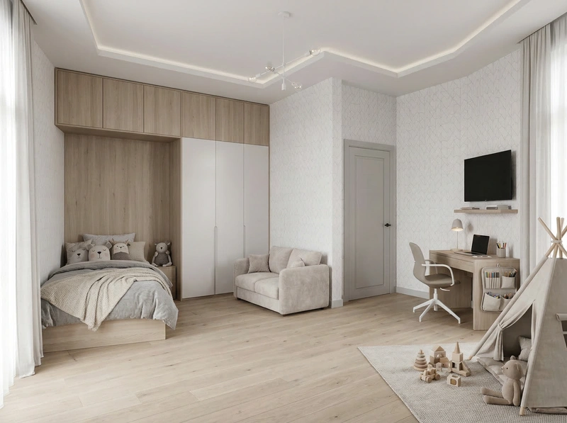 Дизайн детской в стиле Хюгге — фото интерьера от нейросети RoomGPT