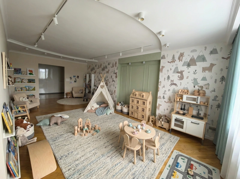 Дизайн интерьера в стиле Сканди — Детская от нейросети RoomGPT