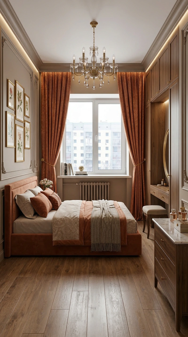 Дизайн спальни в стиле Классика — фото интерьера от нейросети RoomGPT