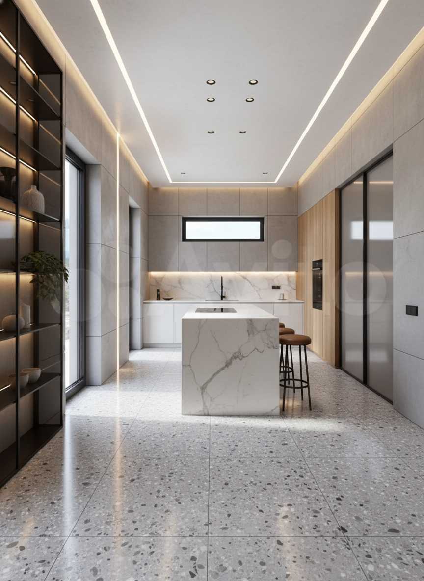 Дизайн кухни в стиле Минимализм — фото интерьера от нейросети RoomGPT